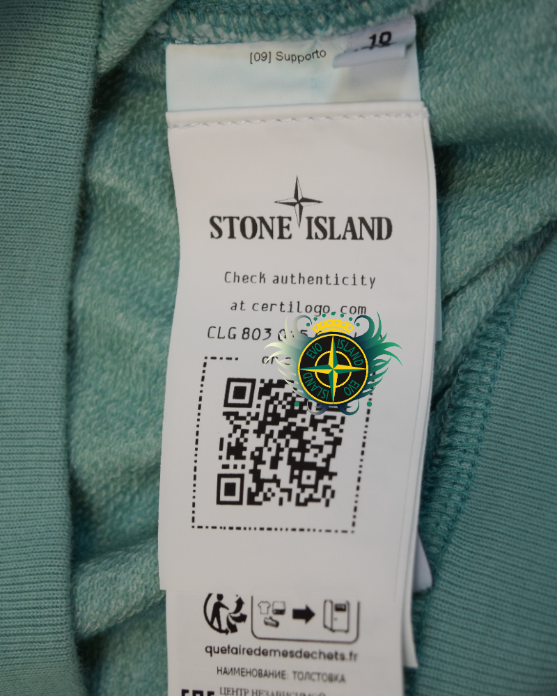Stone Island Kids Crewneck Sweatshirt Green Camo detail view