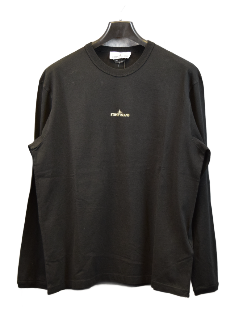 Stone Island Long Sleeve Back Print T-Shirt Black front view