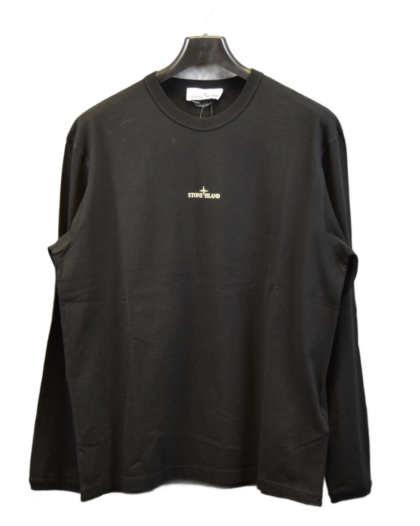 Stone Island Long Sleeve Back Print T-Shirt Black front view