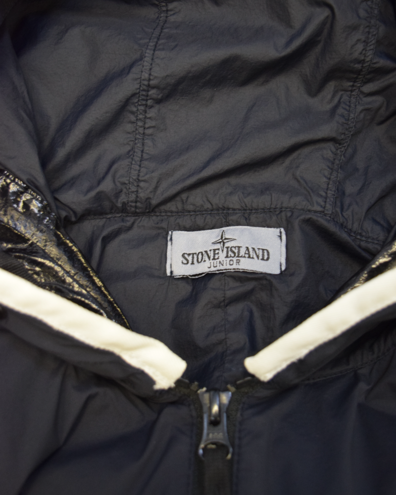 Stone Island kids skin touch jacket Black detail view