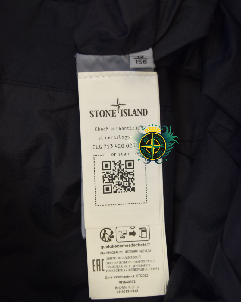 Stone Island kids skin touch jacket Black detail view