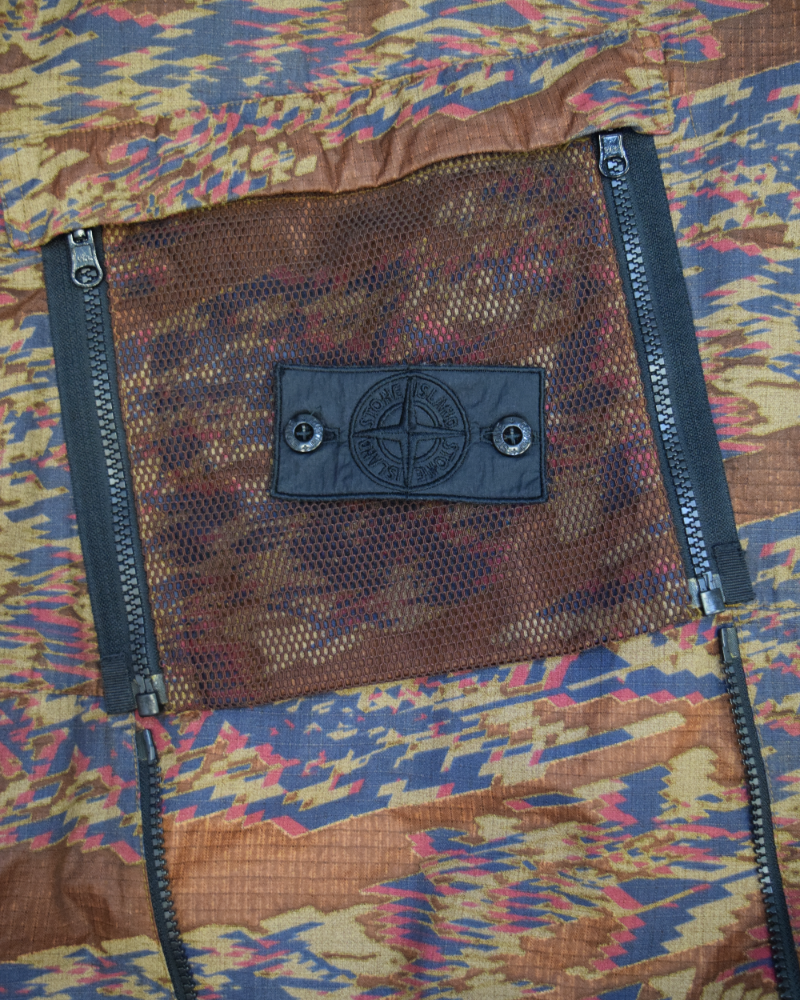 Stone Island Shadow Project DPM Ripstop Devore Camo Smock Brown Camo detail view