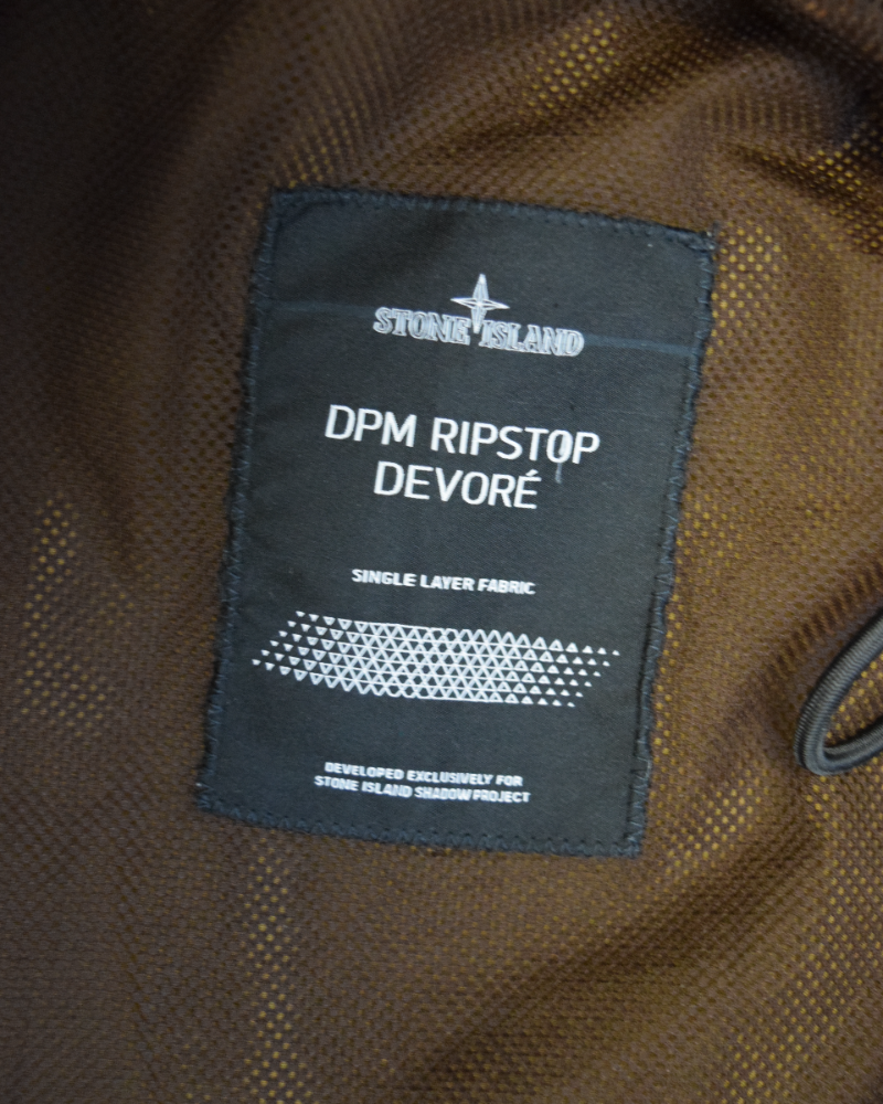 Stone Island Shadow Project DPM Ripstop Devore Camo Smock Brown Camo detail view