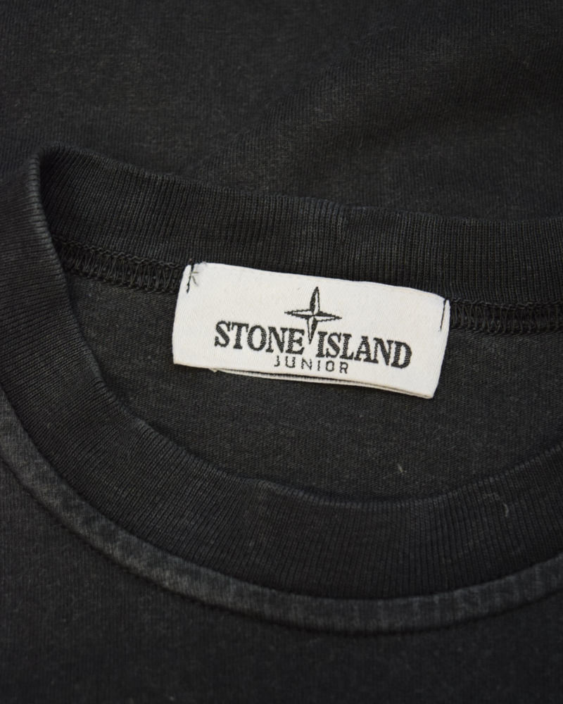 Stone Island Kids Front Print T-Shirt Black detail view