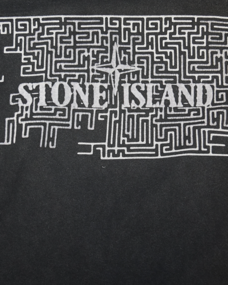 Stone Island Kids Front Print T-Shirt Black detail view