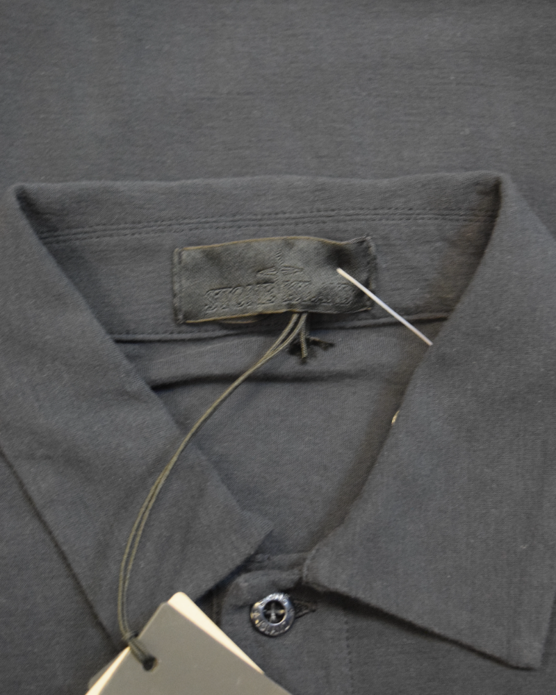 Stone Island Ghost Polo Shirt Navy Blue detail view