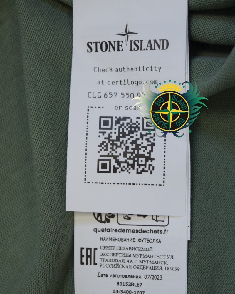 Stone Island Embroidered Front Print Crewneck Green detail view