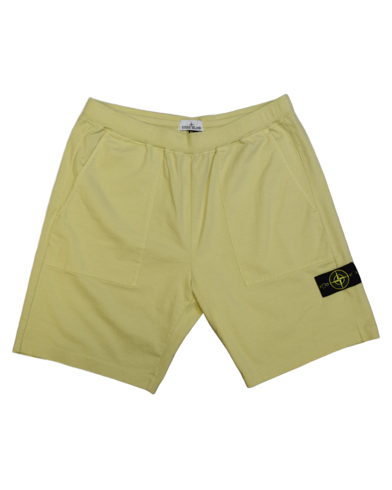 Stone Island Jogger Shorts Yellow front view