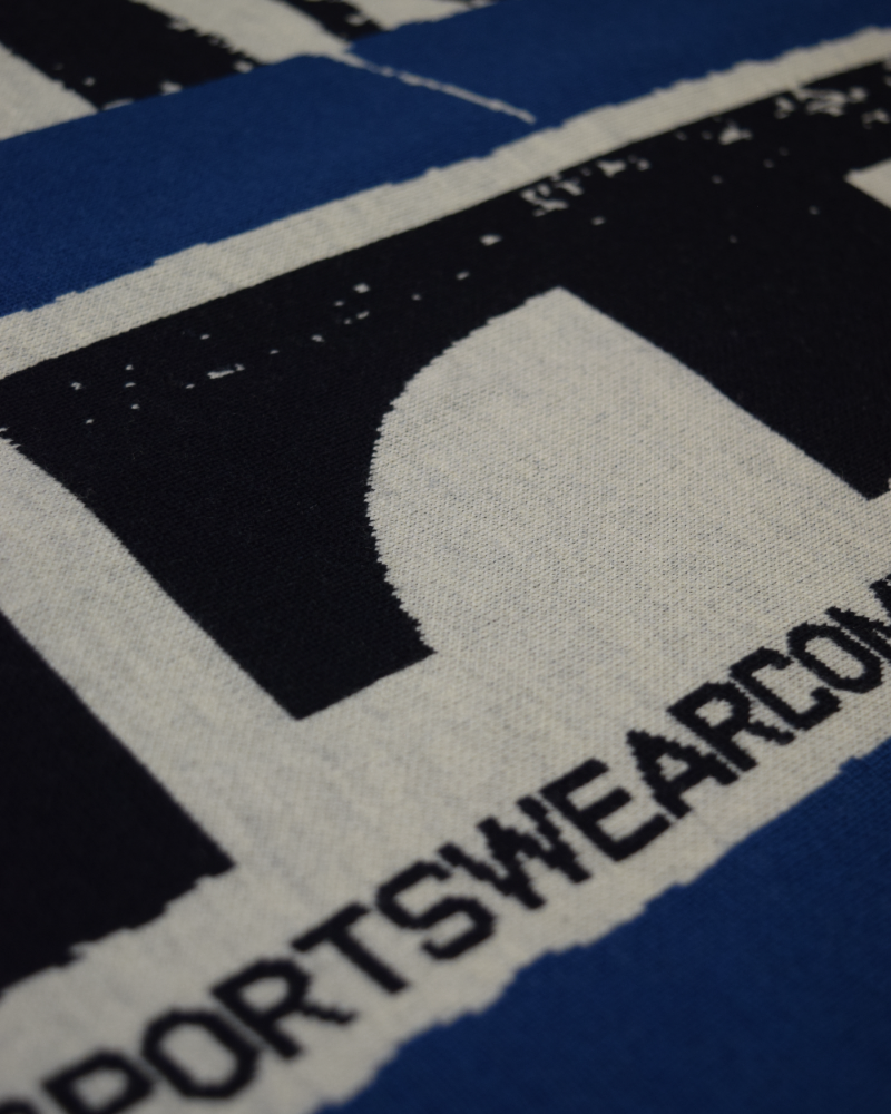 Stone Island Scarf Blue and Cream detail view