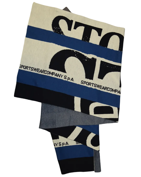 Stone Island Scarf Blue and Cream front view