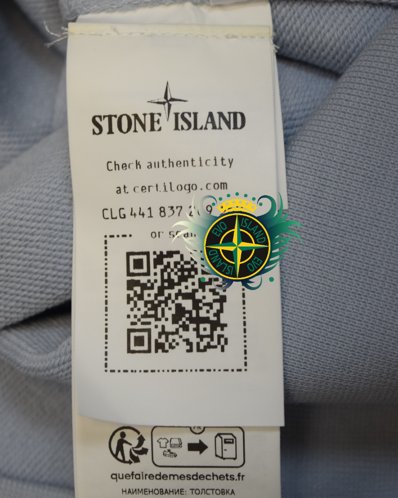 Stone Island Chest Print Logo Crewneck Blue detail view