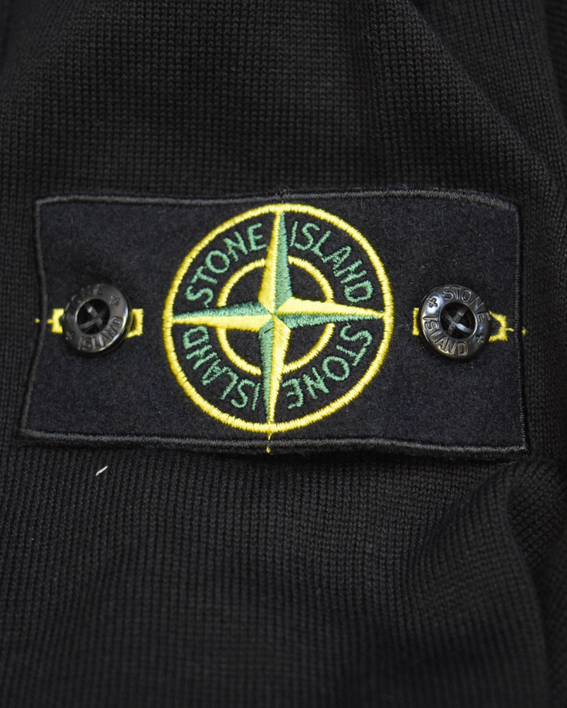 Stone Island 12 Strech Wool Zip Up Black detail view