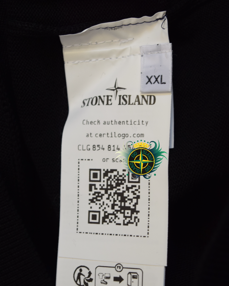 Stone Island 12 Strech Wool Zip Up Black detail view