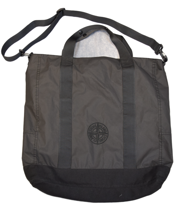 Stone Island Aggressive Gommato Tote Black front view