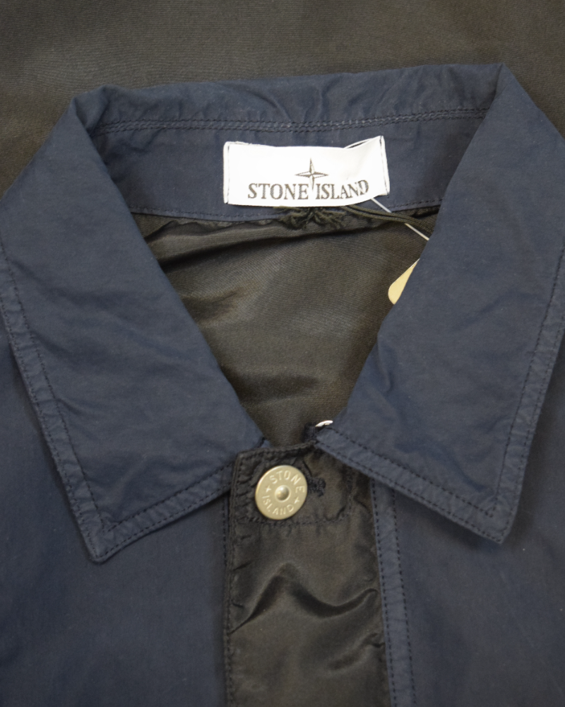 Stone Island Polyester Tela With David Light-TC Jacket Navy Blue and Black detail view