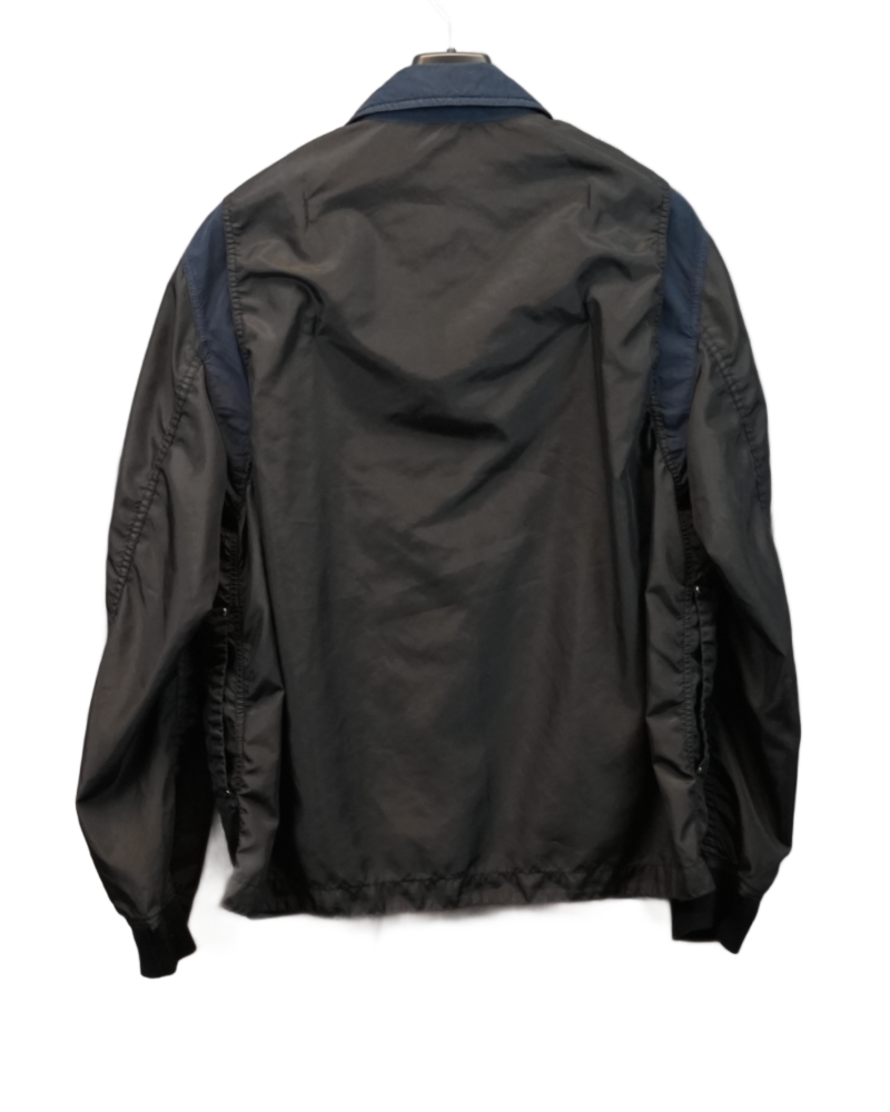 Stone Island Polyester Tela With David Light-TC Jacket Navy Blue and Black back view