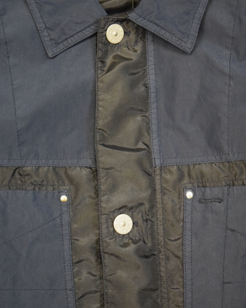 Stone Island Polyester Tela With David Light-TC Jacket Navy Blue and Black detail view