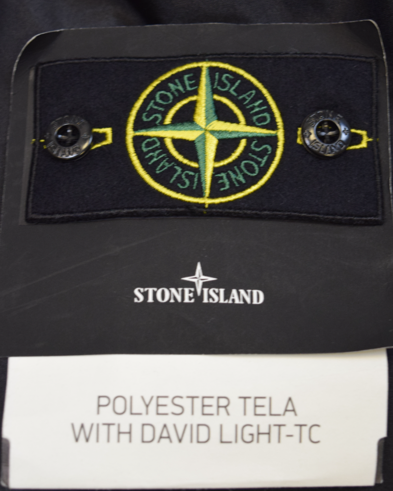 Stone Island Polyester Tela With David Light-TC Jacket Navy Blue and Black detail view