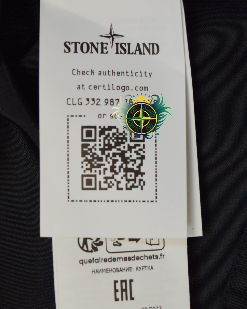 Stone Island Polyester Tela With David Light-TC Jacket Navy Blue and Black detail view