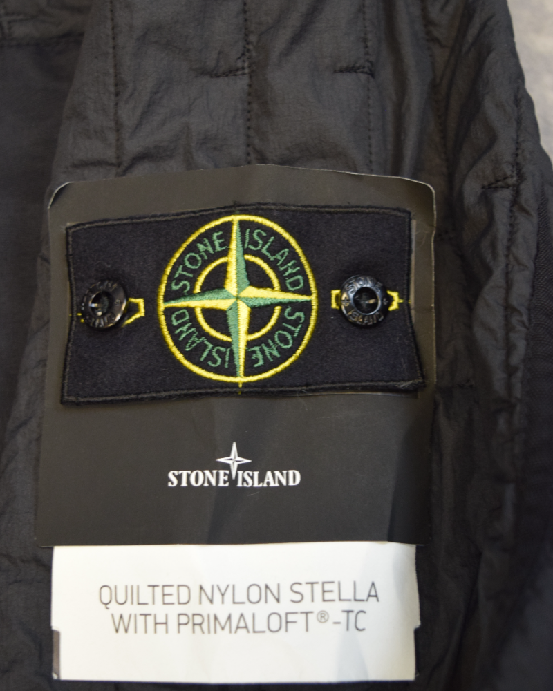 Stone Island Quilted Nylon Stella With Primaloft Jacket Black detail view