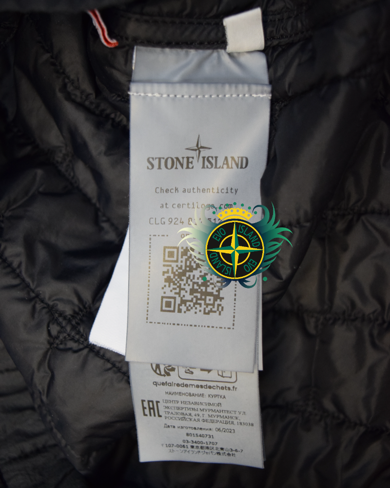 Stone Island Quilted Nylon Stella With Primaloft Jacket Black detail view