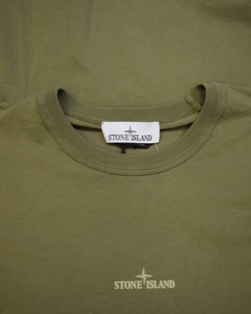 Stone Island Long Sleeve Back Print T-shirt Khaki detail view