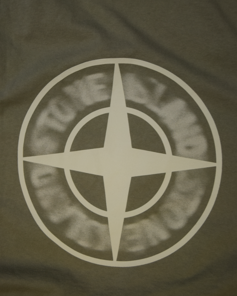 Stone Island Long Sleeve Back Print T-shirt Khaki detail view