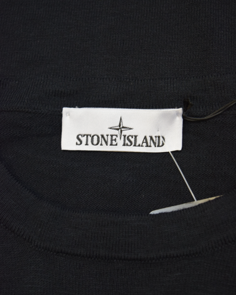 Stone Island 12 Strech Wool Crewneck Black detail view