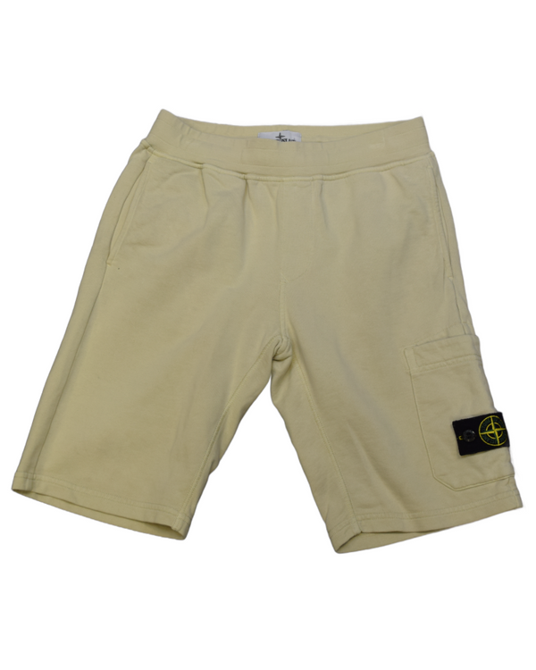 Stone Island Kids Jogger Shorts Cream front view