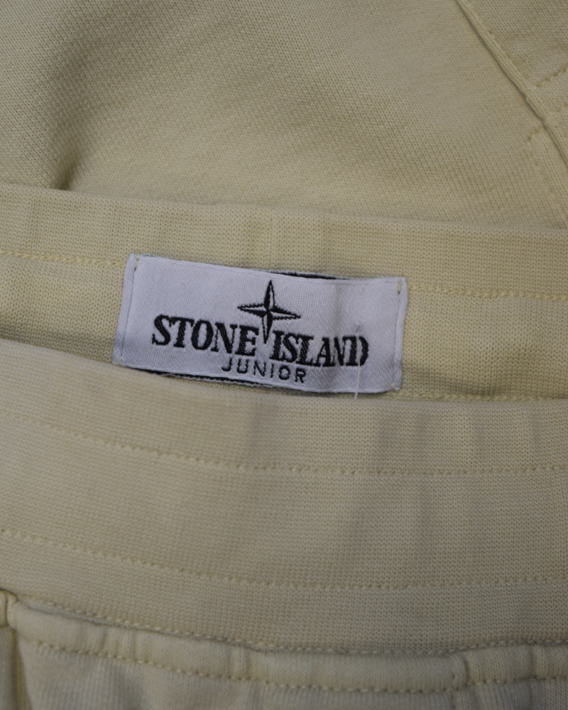 Stone Island Kids Jogger Shorts Cream detail view