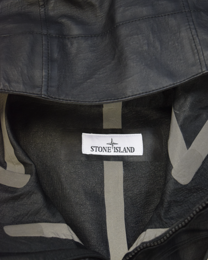 Stone Island Leather Organza Black detail view