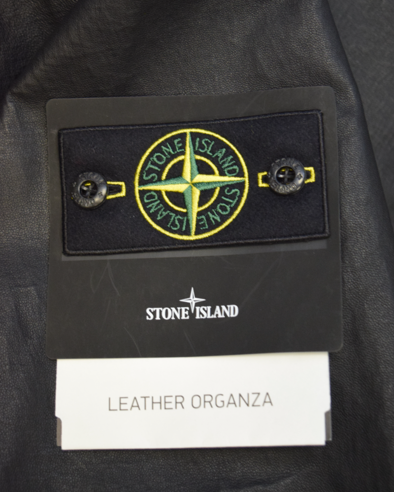 Stone Island Leather Organza Black detail view