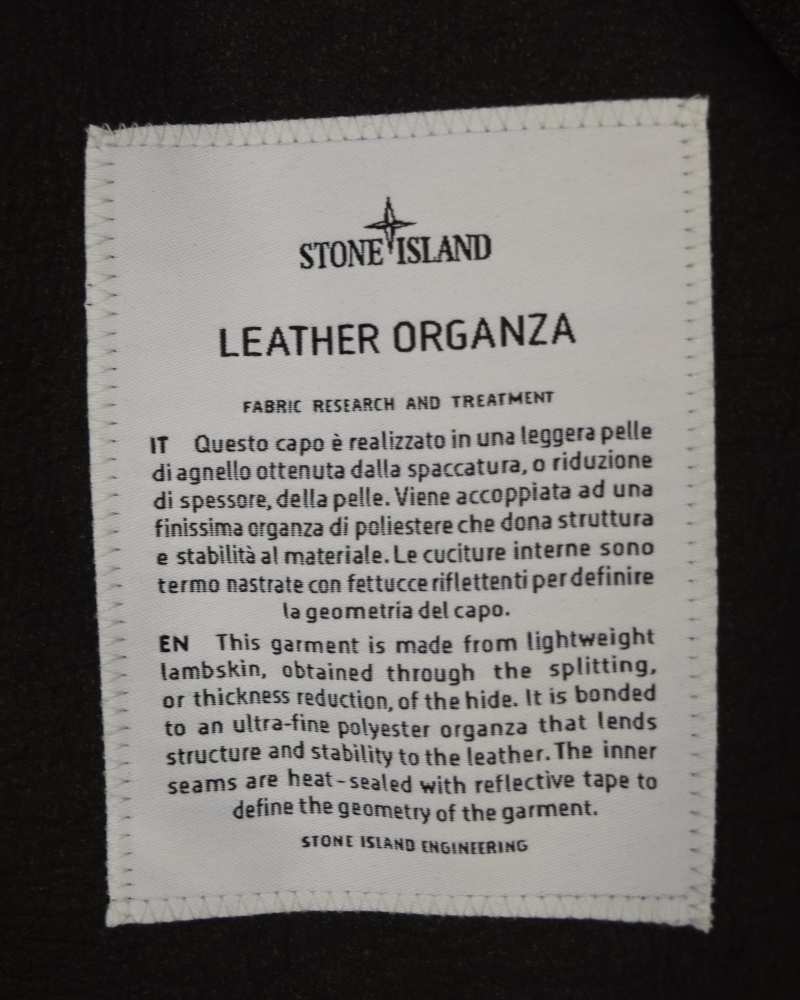 Stone Island Leather Organza Black detail view
