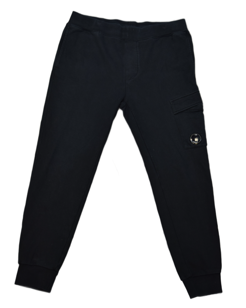 C.P. Company Lense Joggers Black front view