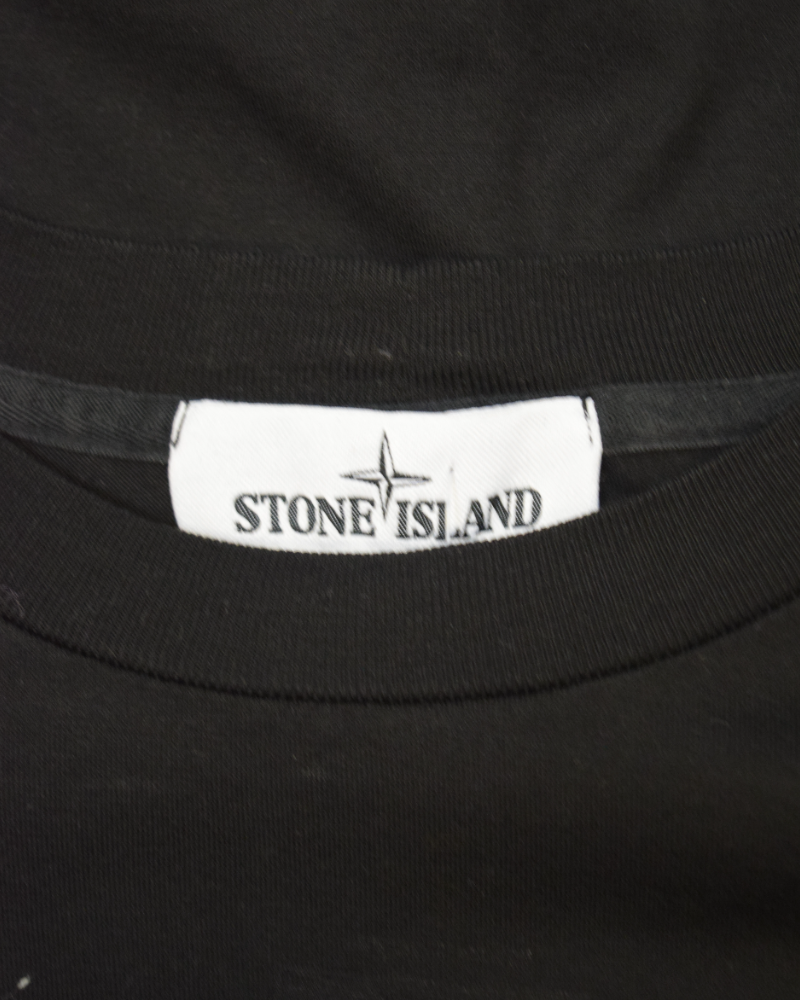 Stone Island Long Sleeve Patch Project T-Shirt Black detail view