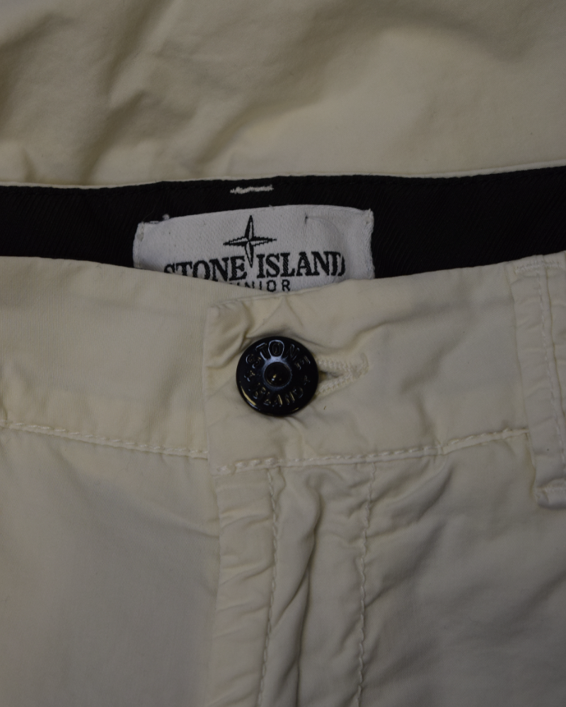 Stone Island Kids Cargo Shorts Ivory detail view