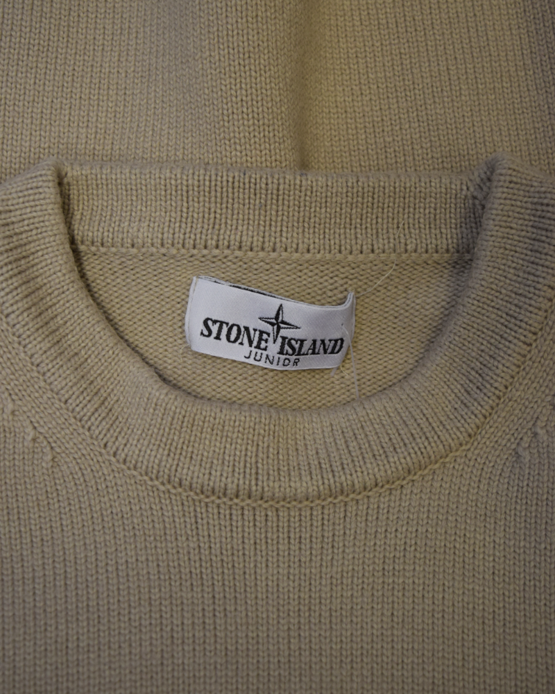 Stone Island Kids Crewneck Knit Cream detail view