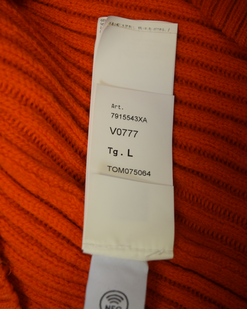 Stone Island Marina Patch Project Mock Neck Knit Sweater Orange detail view