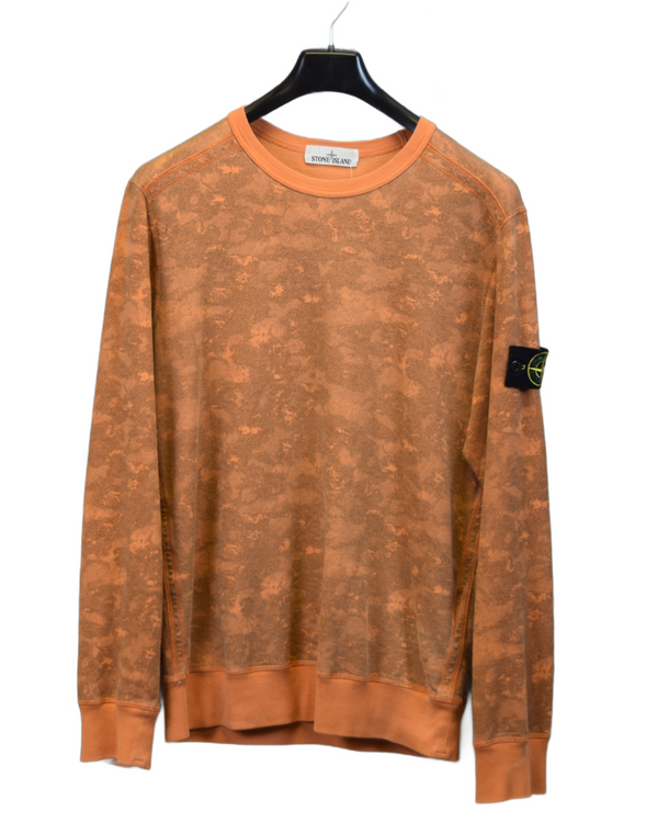 Stone Island Camo Print Sweatshirt Orange front view