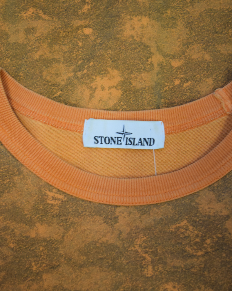 Stone Island Camo Print Sweatshirt Orange detail view