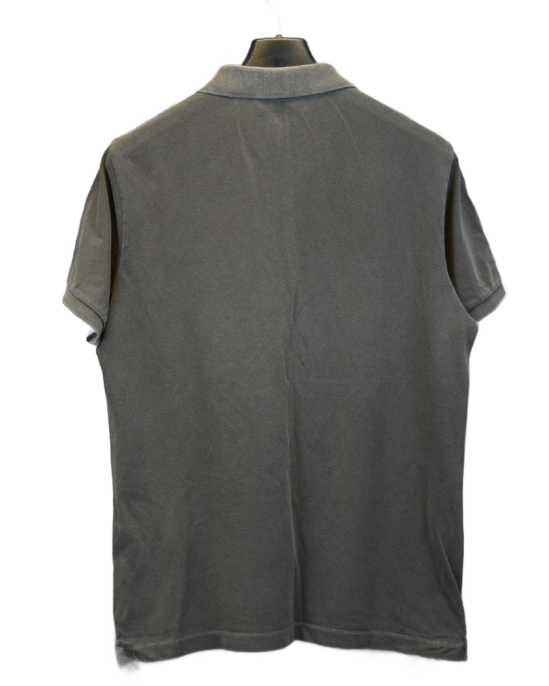 Stone Island Old Effect Patch Project Polo Shirt Grey back view