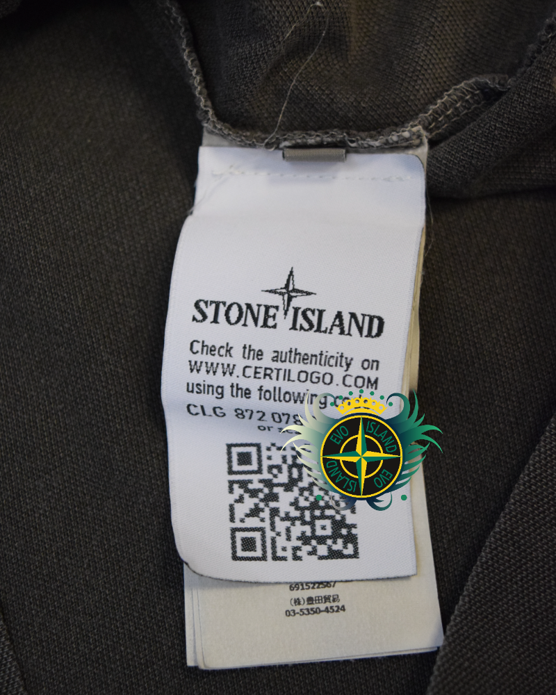 Stone Island Old Effect Patch Project Polo Shirt Grey detail view