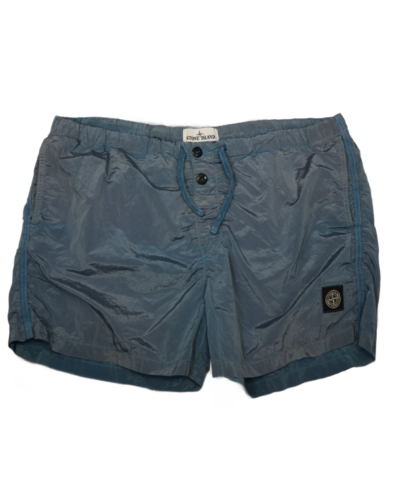 Stone Island Nylon Metal Swim Shorts Turquoise front view