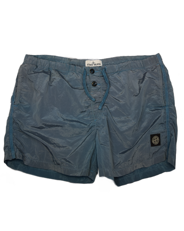 Stone Island Nylon Metal Swim Shorts Turquoise front view