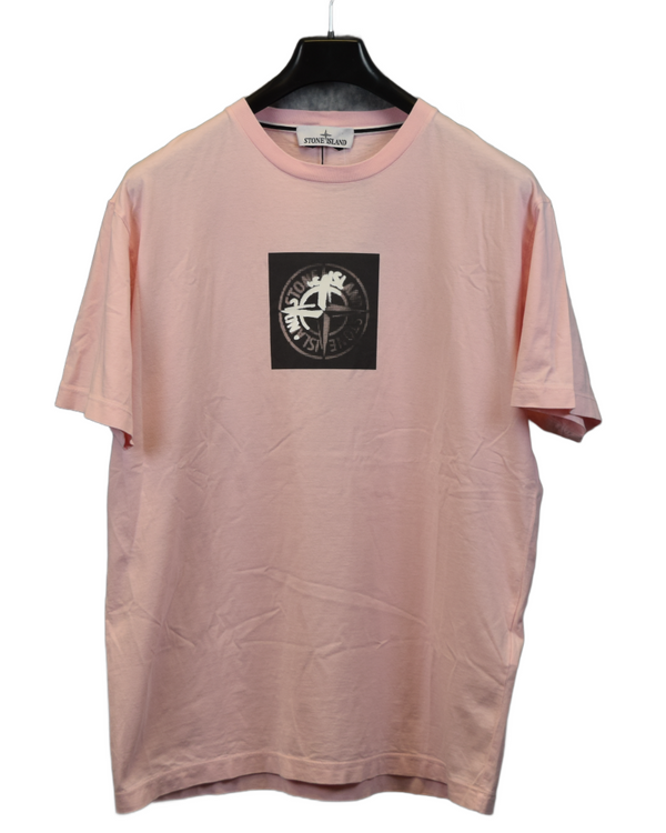 Stone Island Distrorted Chest Print Pink front view
