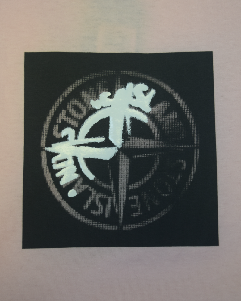 Stone Island Distrorted Chest Print Pink detail view