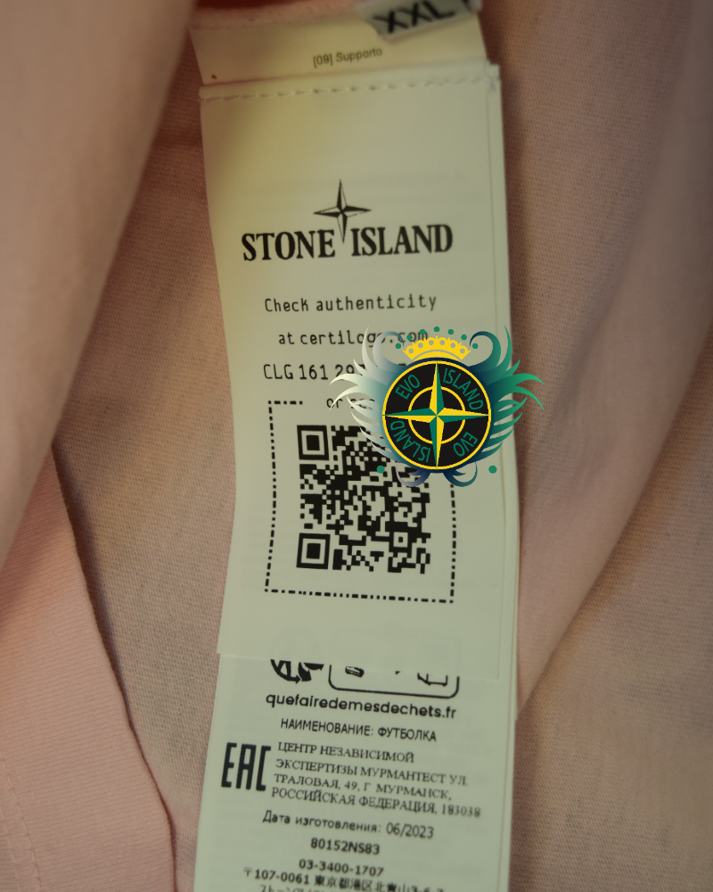 Stone Island Distrorted Chest Print Pink detail view