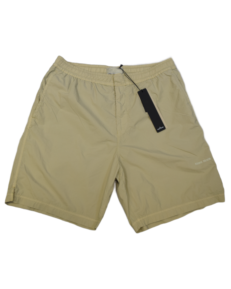 Stone Island Ghost Project Swim Shorts Beige front view
