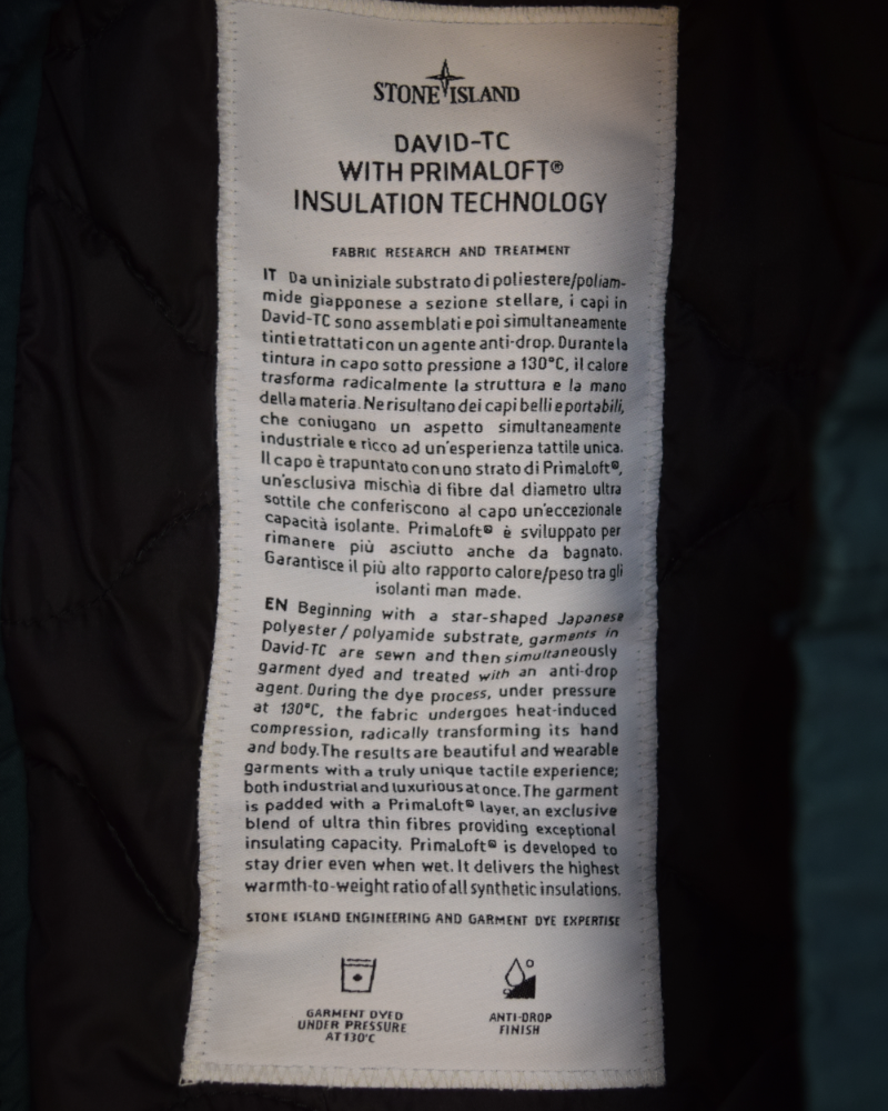 Stone island Poly Tela David light TC Green detail view