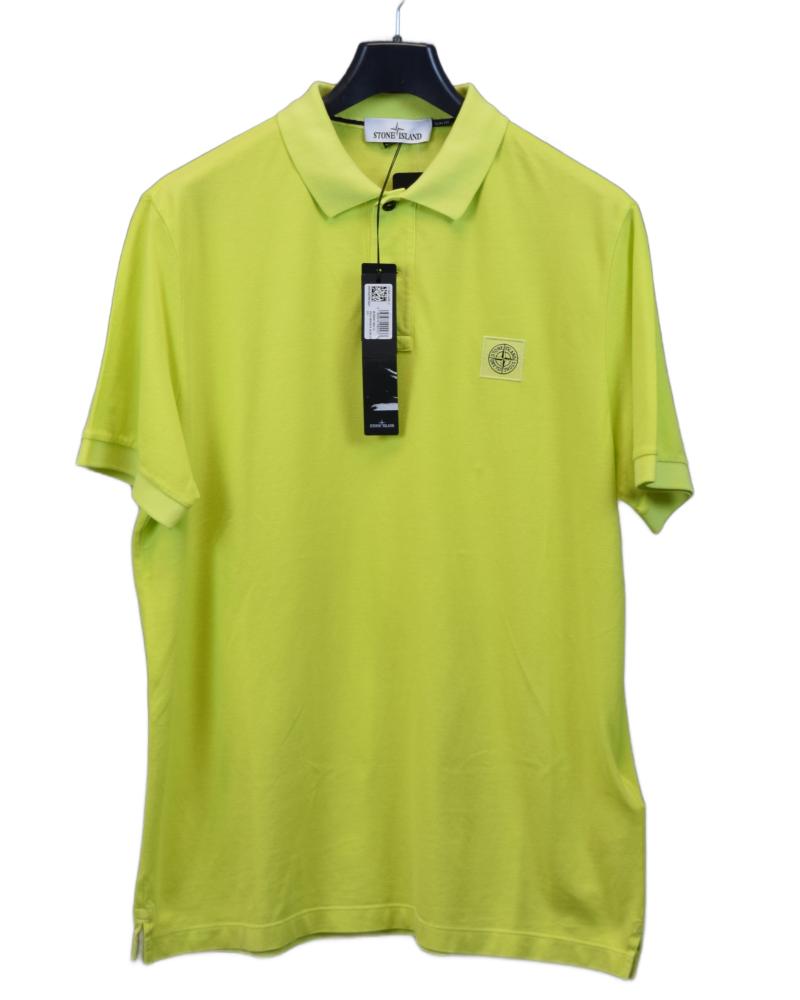 Stone Island Patch Project Polo Shirt Yellow front view
